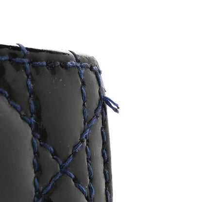 Christian Dior Patent Cannage Large Lady Dior Navy Blue 16 of 17