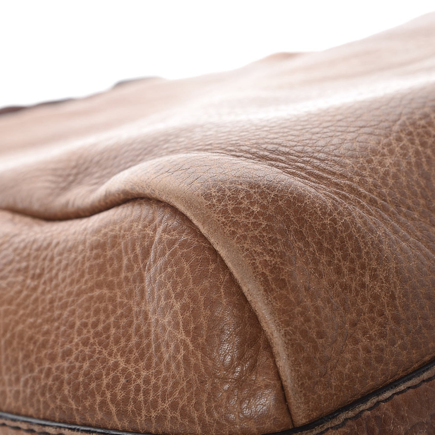 Pebbled Calfskin Guccissima Medium Bamboo Bar Hobo Light Brown