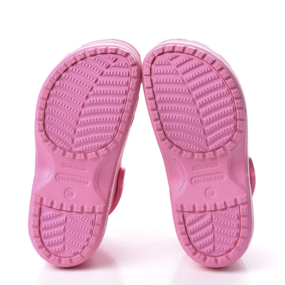 Balenciaga X CROCS Rubber Textured Womens Platform Sandals 36 Rose Bonbon 5 of 8