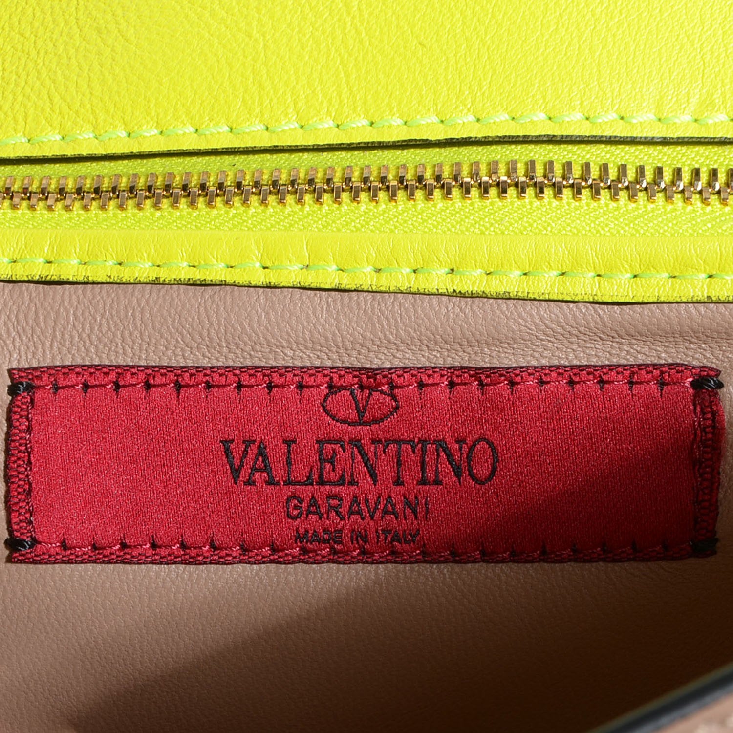 Valentino Garavani Vitello My Own Code Clutch Yellow Fluo 7 of 8