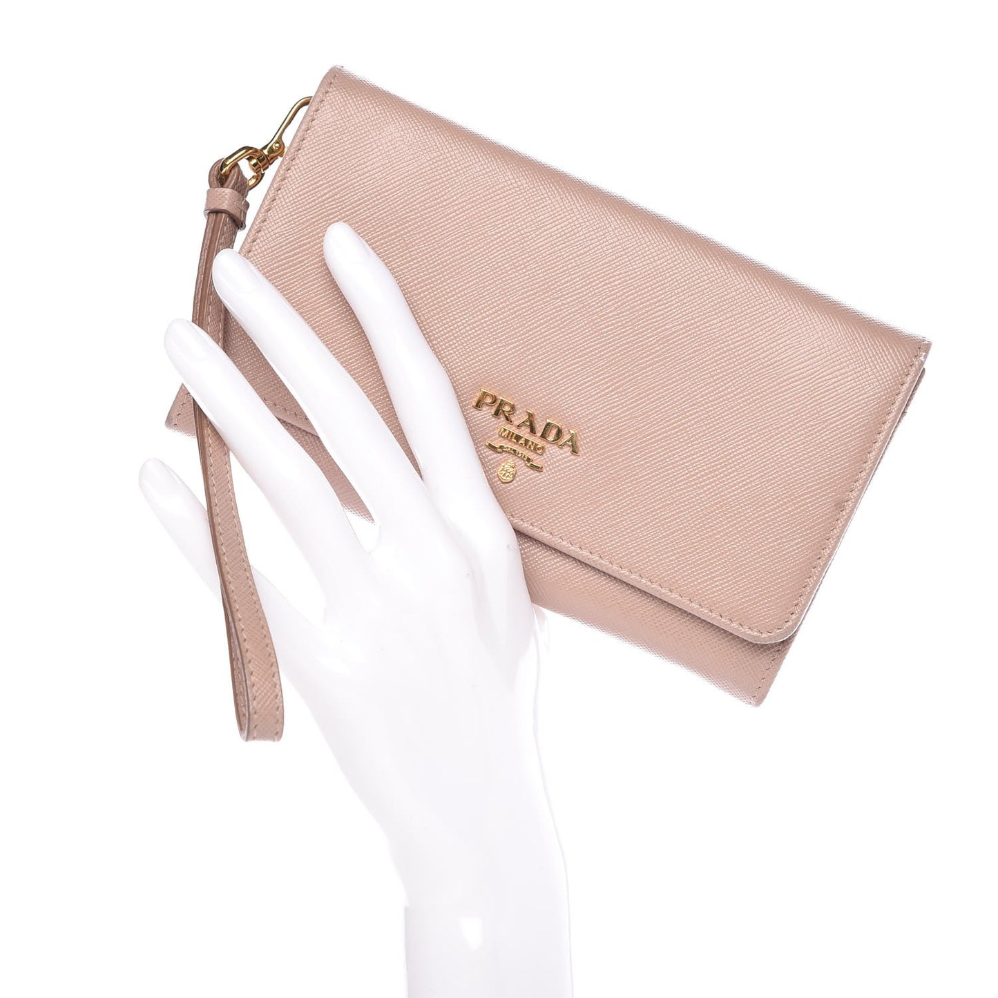 Saffiano Metal Wristlet Cammeo