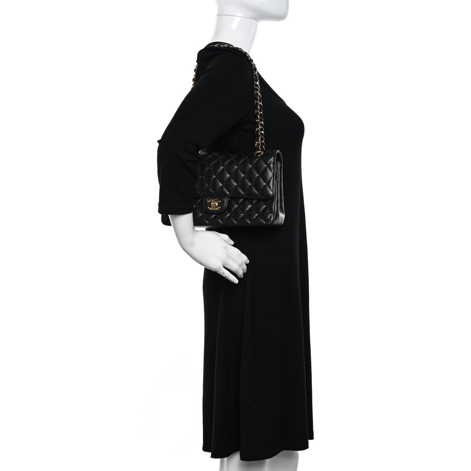 Chanel Caviar Quilted Medium Double Flap Black 2 of 12
