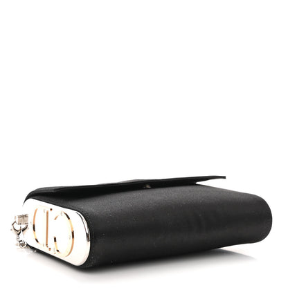 Christian Dior Satin CD Box Clutch with Chain Black 4 of 12