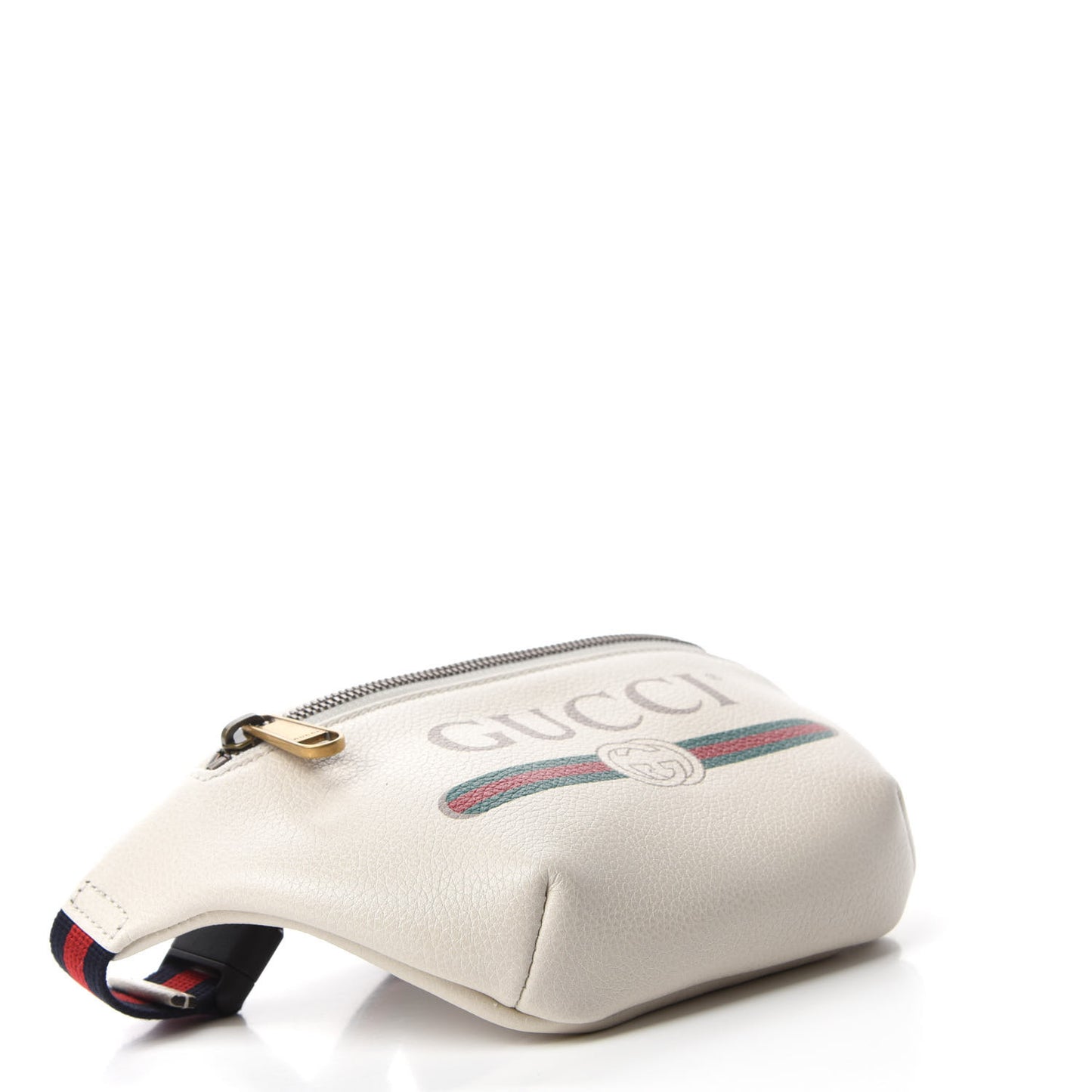 Grained Calfskin Small Logo Belt Bag White