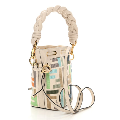 Fendi Canvas Vitello Grace F is Fendi FF Multicolor Embroidered Mini Mon Tresor Bucket Bag Grezzo Multicolor Latte 3 of 15