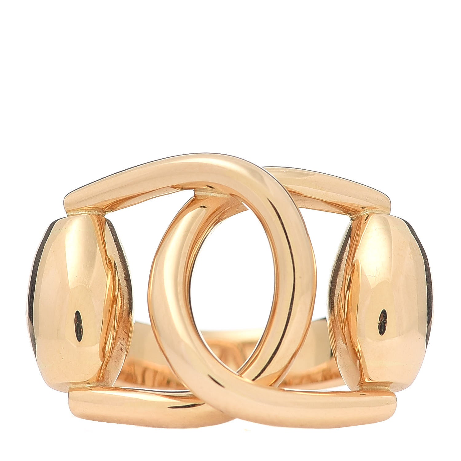 Gucci 18K Yellow Gold Double Horsebit Ring 55 7.25 1 of 6