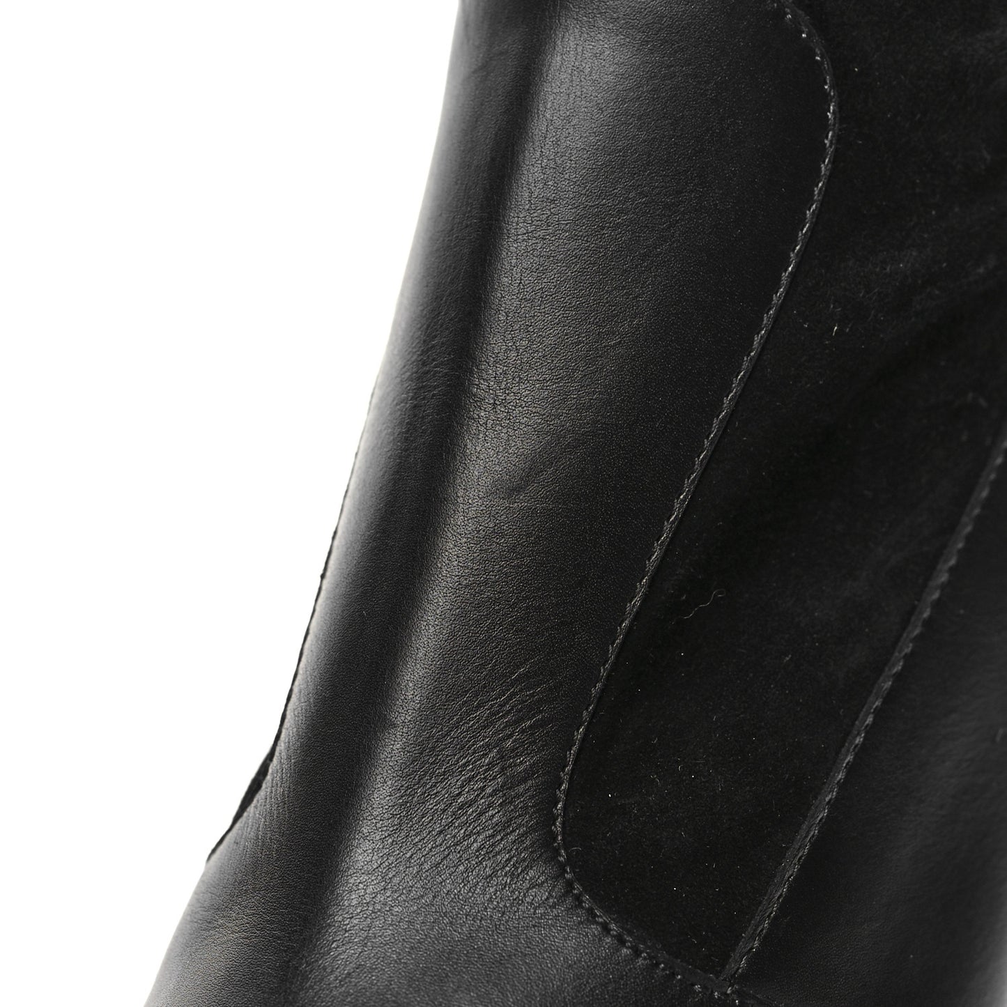 Suede Calfskin Monogram Podium Platform Thigh Boots 36 Black