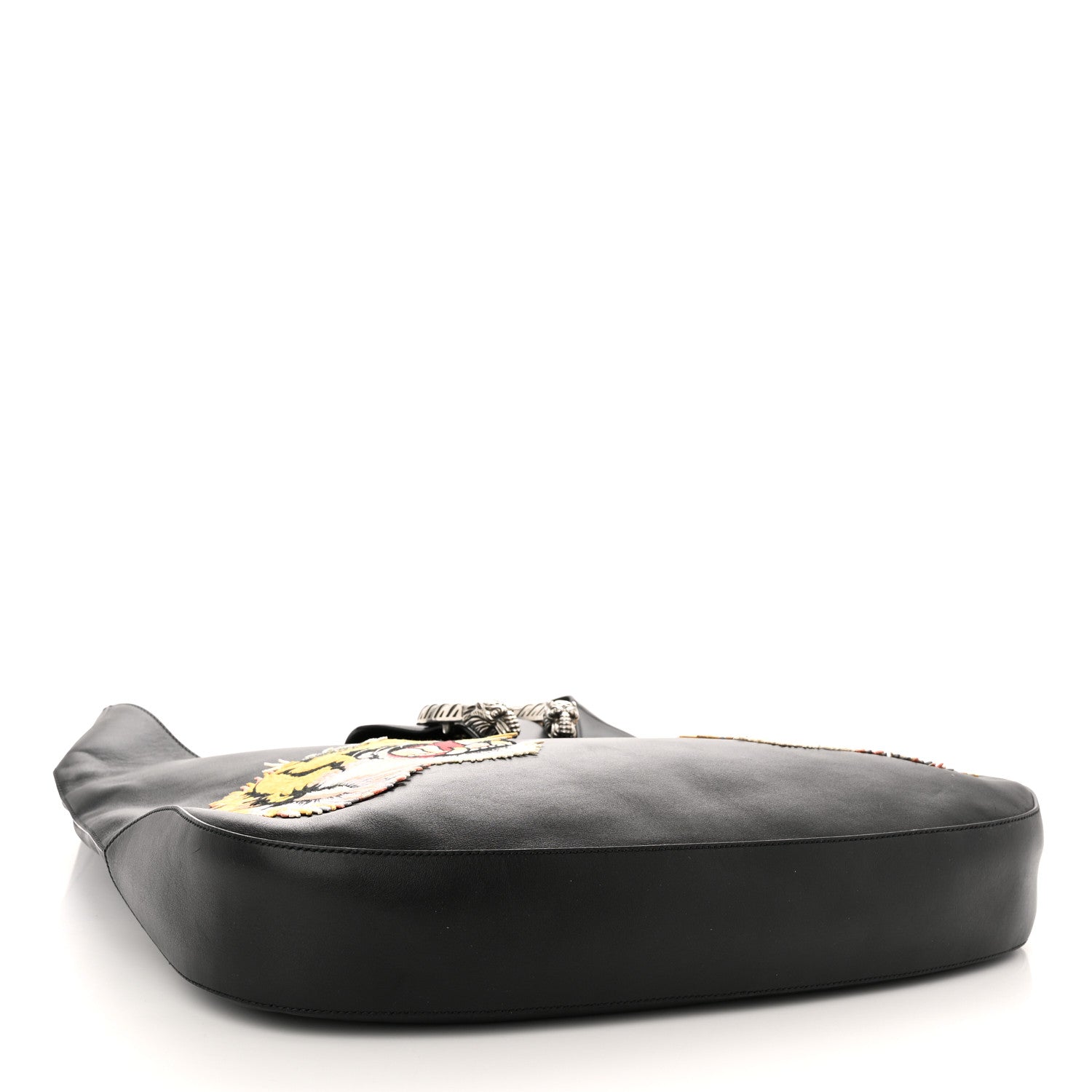 Gucci Calfskin Web Tiger Embroidered Large Dionysus Hobo Black 4 of 10