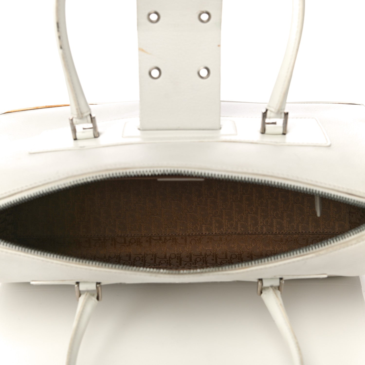 Christian Dior Grained Calfskin Street Chic Top Handle Bag White 5 of 35