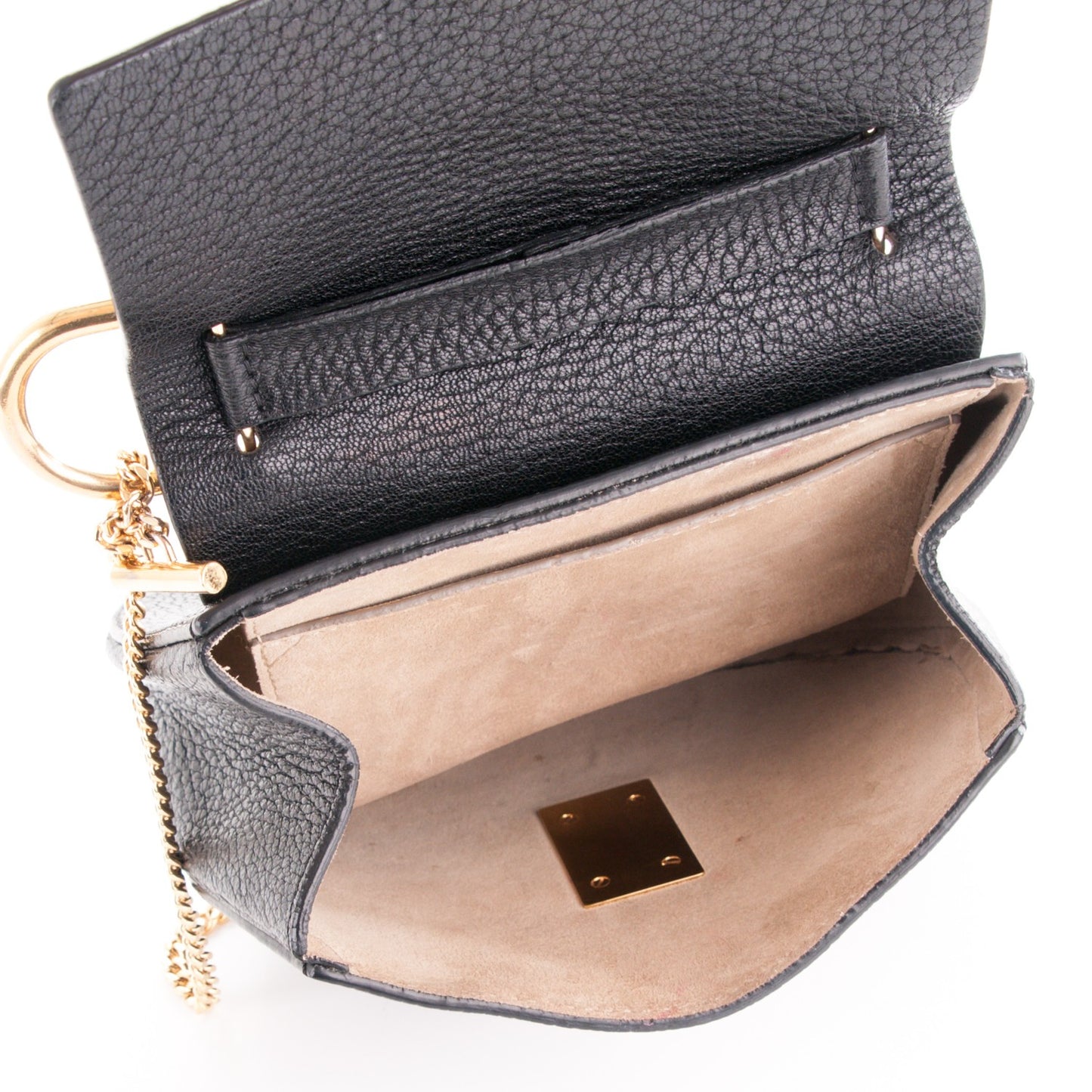 Grained Lambskin Mini Drew Shoulder Bag Black