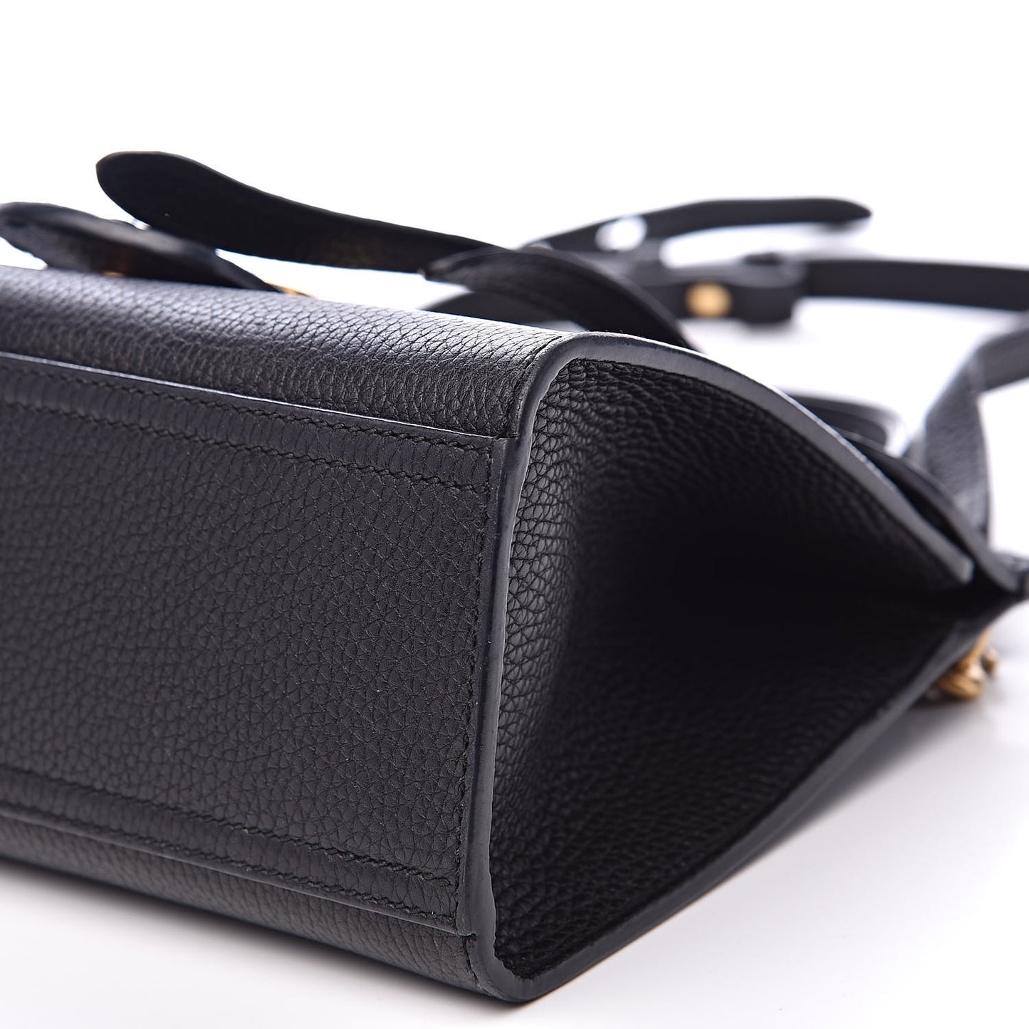 Calfskin Mini GG Marmont Top Handle Bag Black
