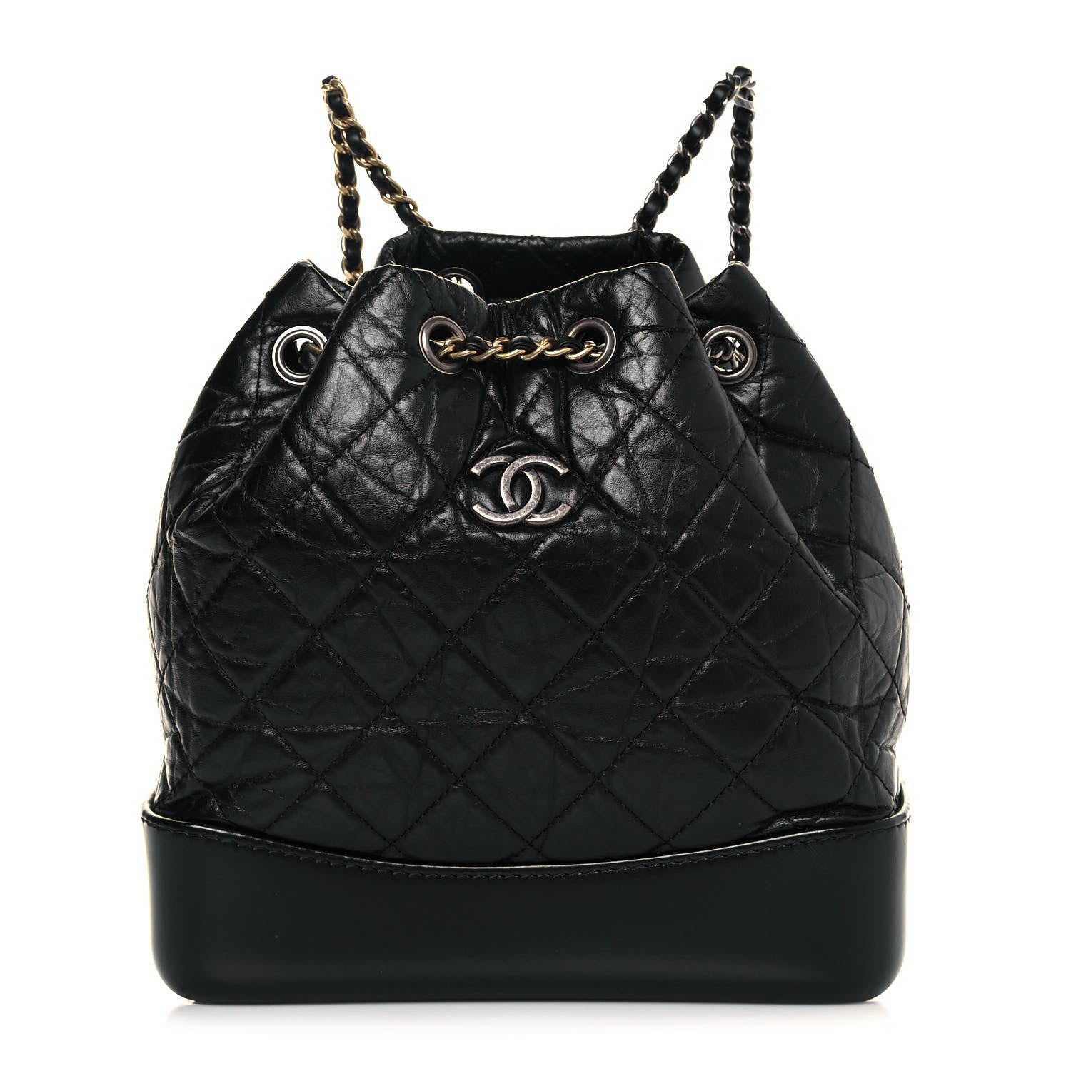Chanel Aged Calfskin Quilted Small Gabrielle Backpack Black 1 of 12