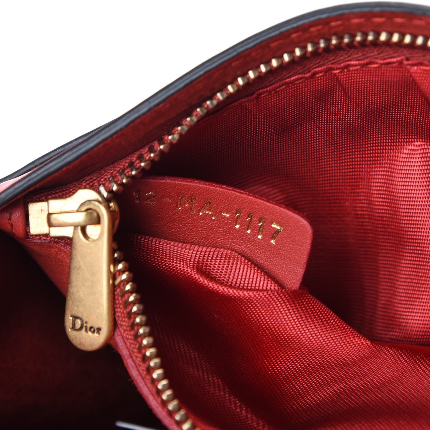 Christian Dior Calfskin Embossed Stars Wallet on Chain Rouge Gold 7 of 11