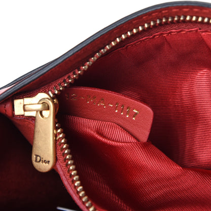 Christian Dior Calfskin Embossed Stars Wallet on Chain Rouge Gold 7 of 11