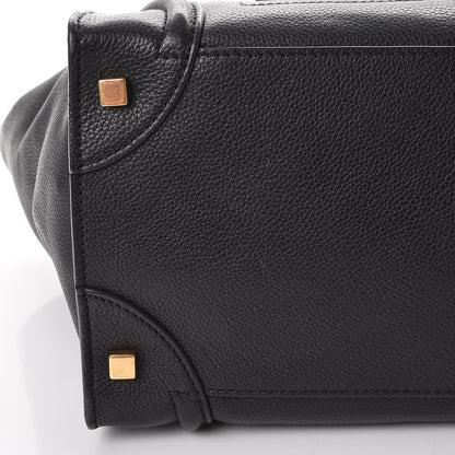 Celine Drummed Calfskin Mini Luggage Black 9 of 11