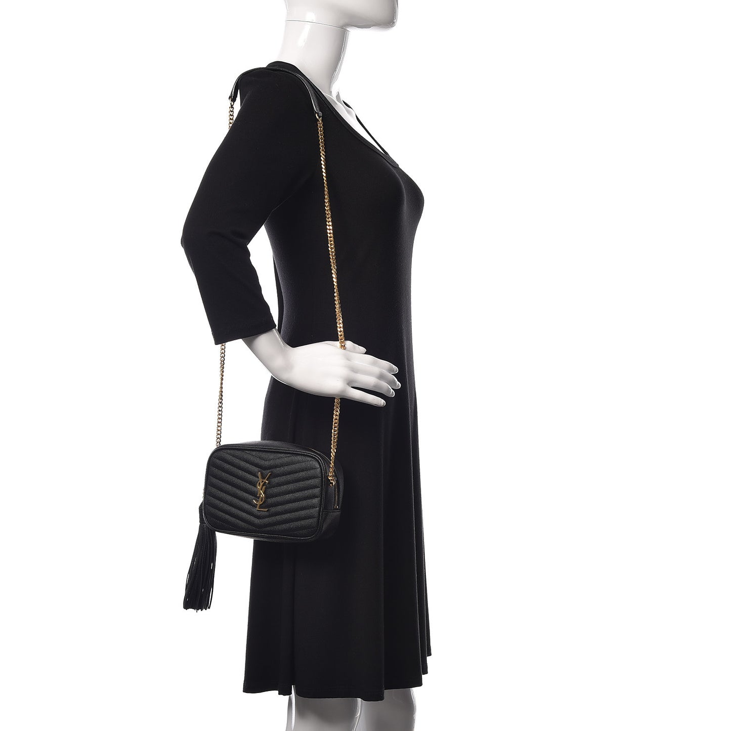 Grain De Poudre Matelasse Monogram Mini Lou Camera Bag Black