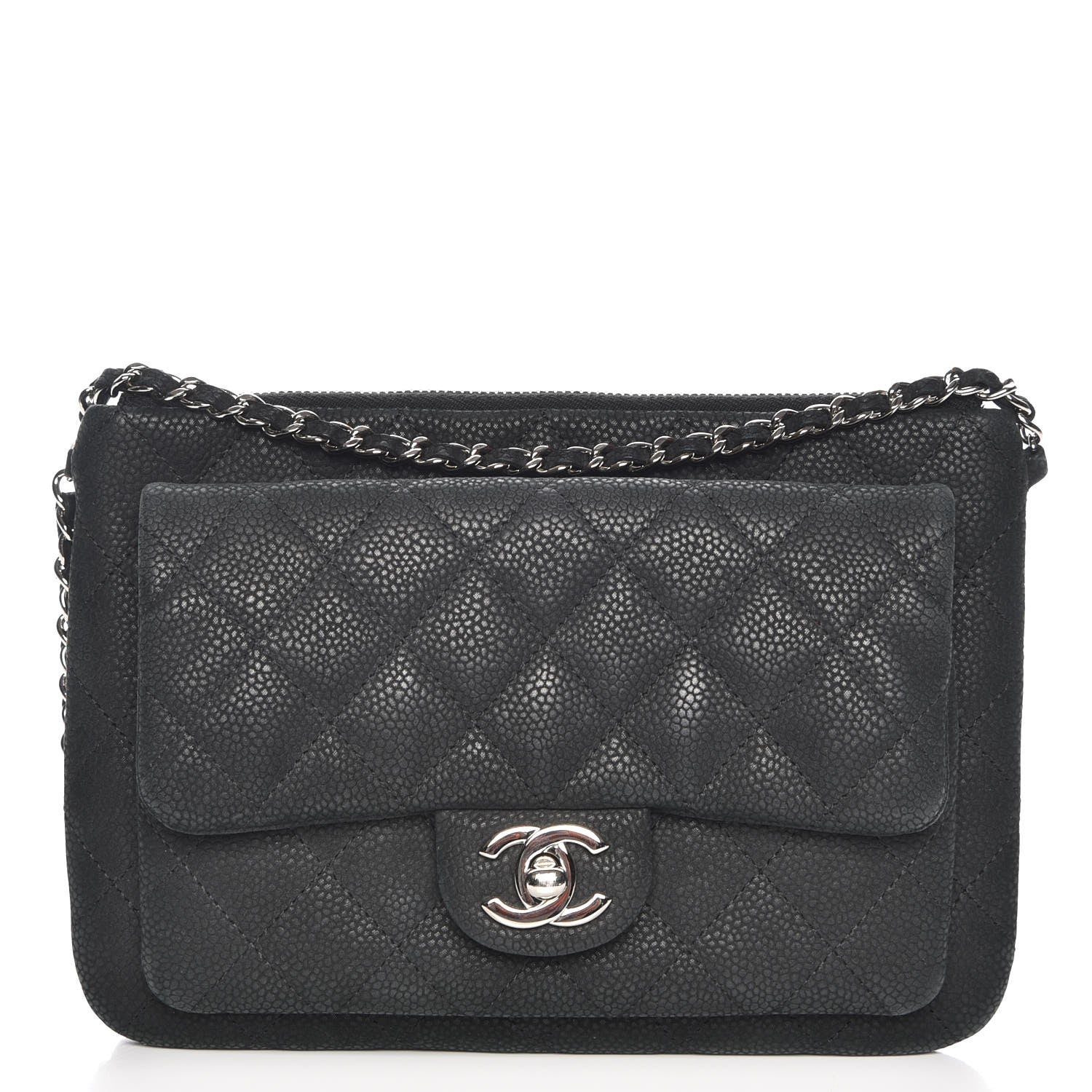 Chanel Iridescent Caviar Quilted Daily Zip Crossbody Bag Black 1 of 7
