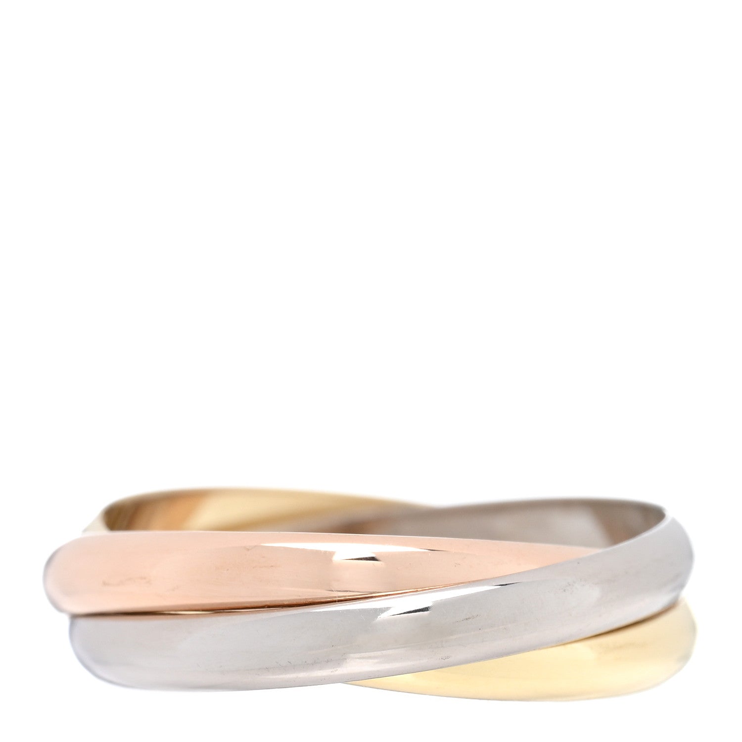 Cartier 18K Pink Yellow White Gold Small Trinity Ring 61 9.5 3 of 5