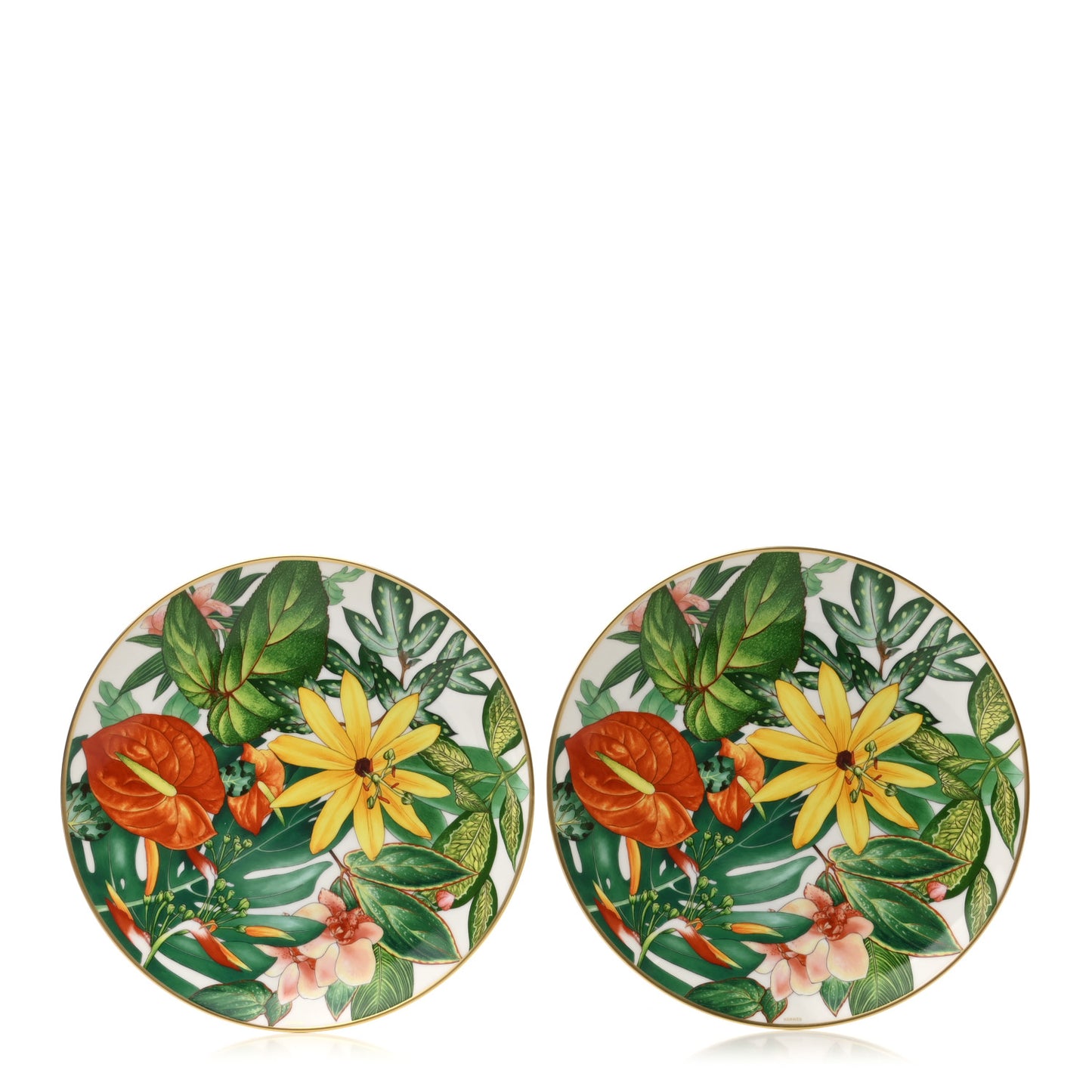 Porcelain Passifolia Dessert Plate N°2 Set of 2