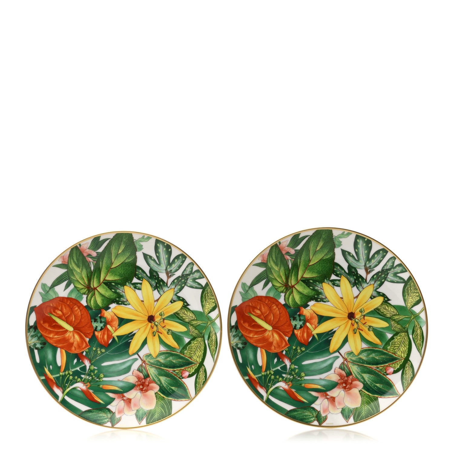 Hermes Porcelain Passifolia Dessert Plate N°2 Set of 2 1 of 6