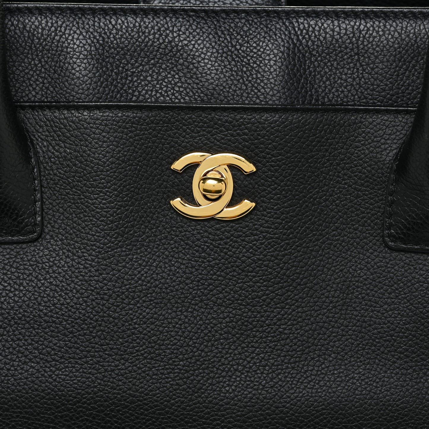 Calfskin Tall Cerf Tote Black