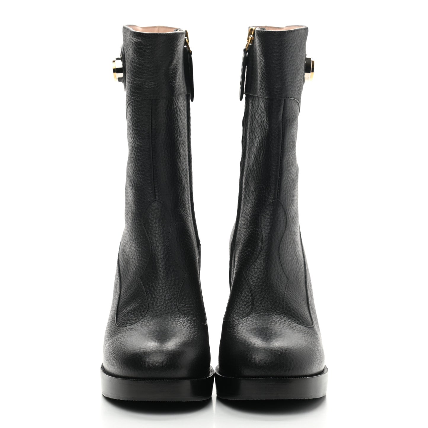 Austin Calfskin Interlocking G Ankle Boots 36 Black