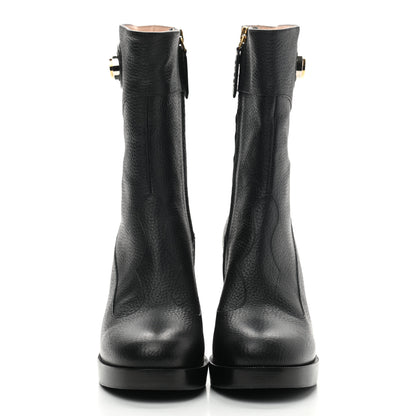 Gucci Austin Calfskin Interlocking G Ankle Boots 36 Black 2 of 7