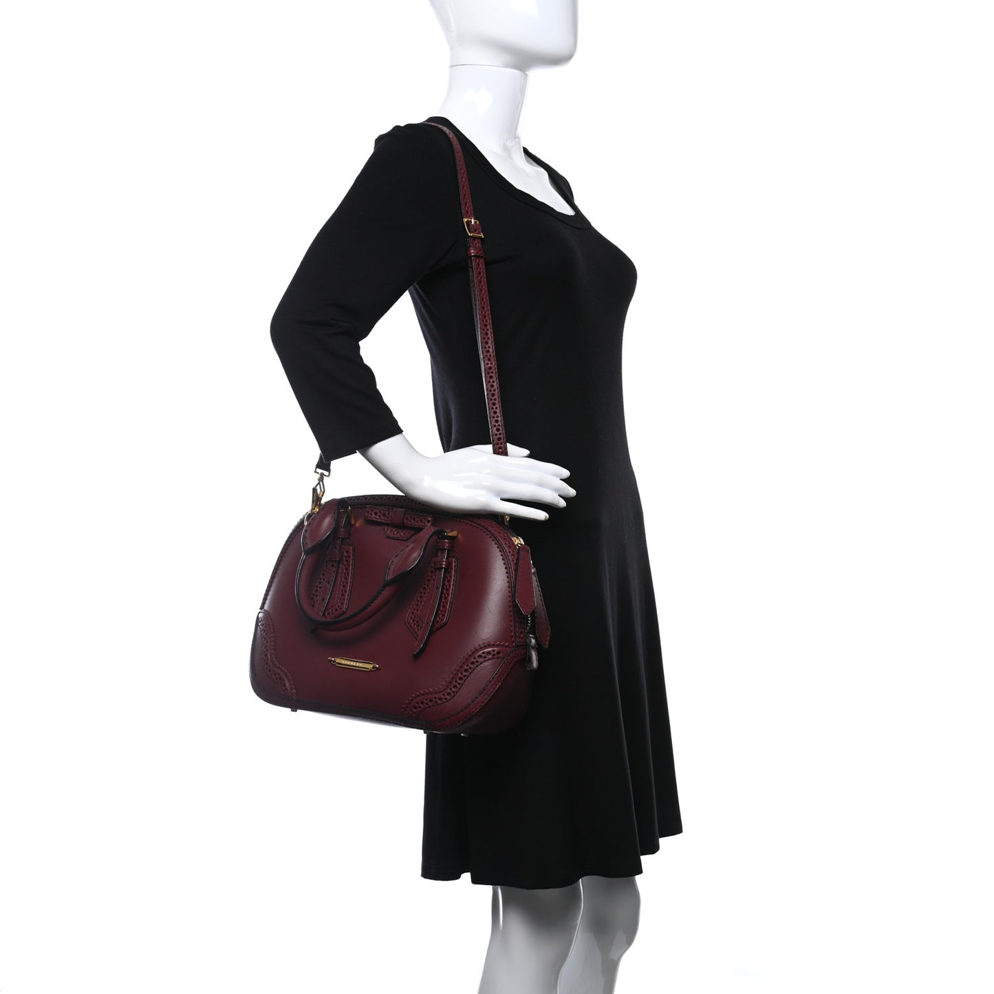 Calfskin Small Orchard Bowling Bag Burgundy Red
