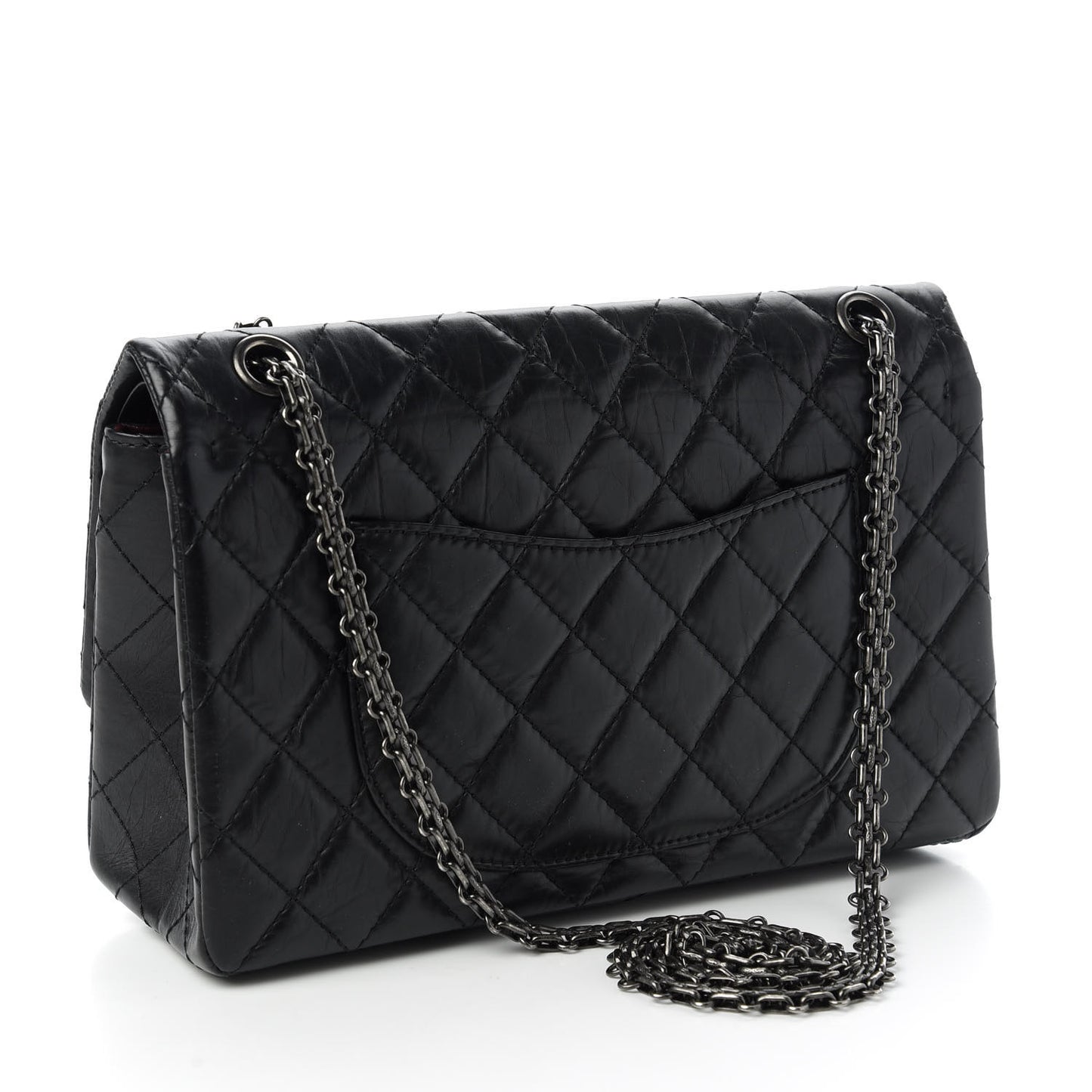 Aged Calfskin Quilted 2.55 Reissue 226 Flap Black
