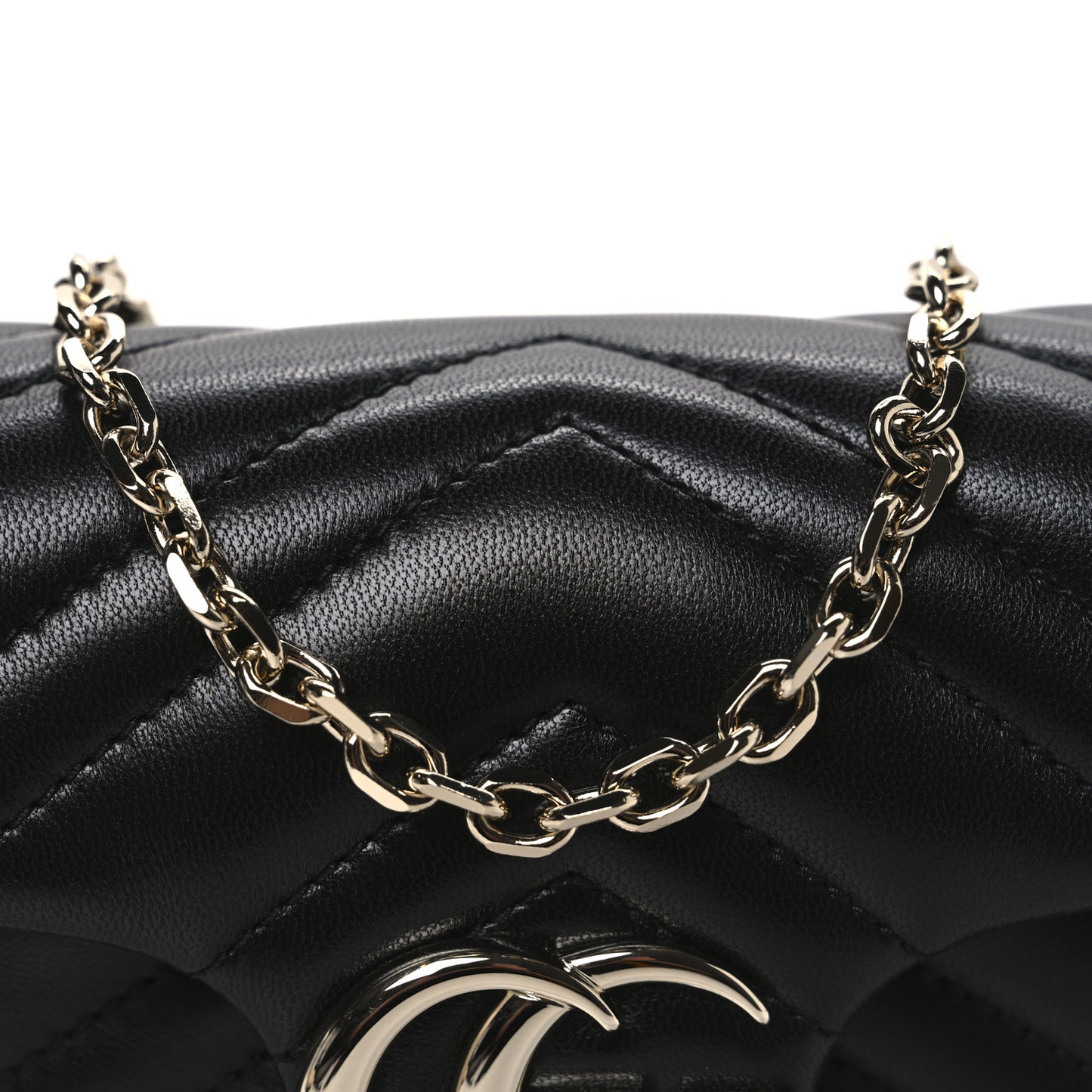 Lambskin Matelasse Mini GG Marmont Shoulder Bag Black