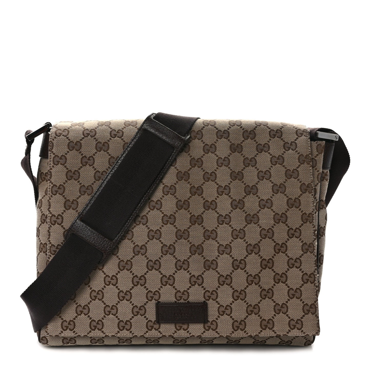 Monogram Small Flap Messenger Bag Beige Dark Brown