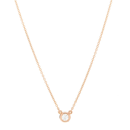 Tiffany 18K Rose Gold Diamond .17ct Elsa Peretti Diamonds by the Yard Pendant Necklace 1 of 5