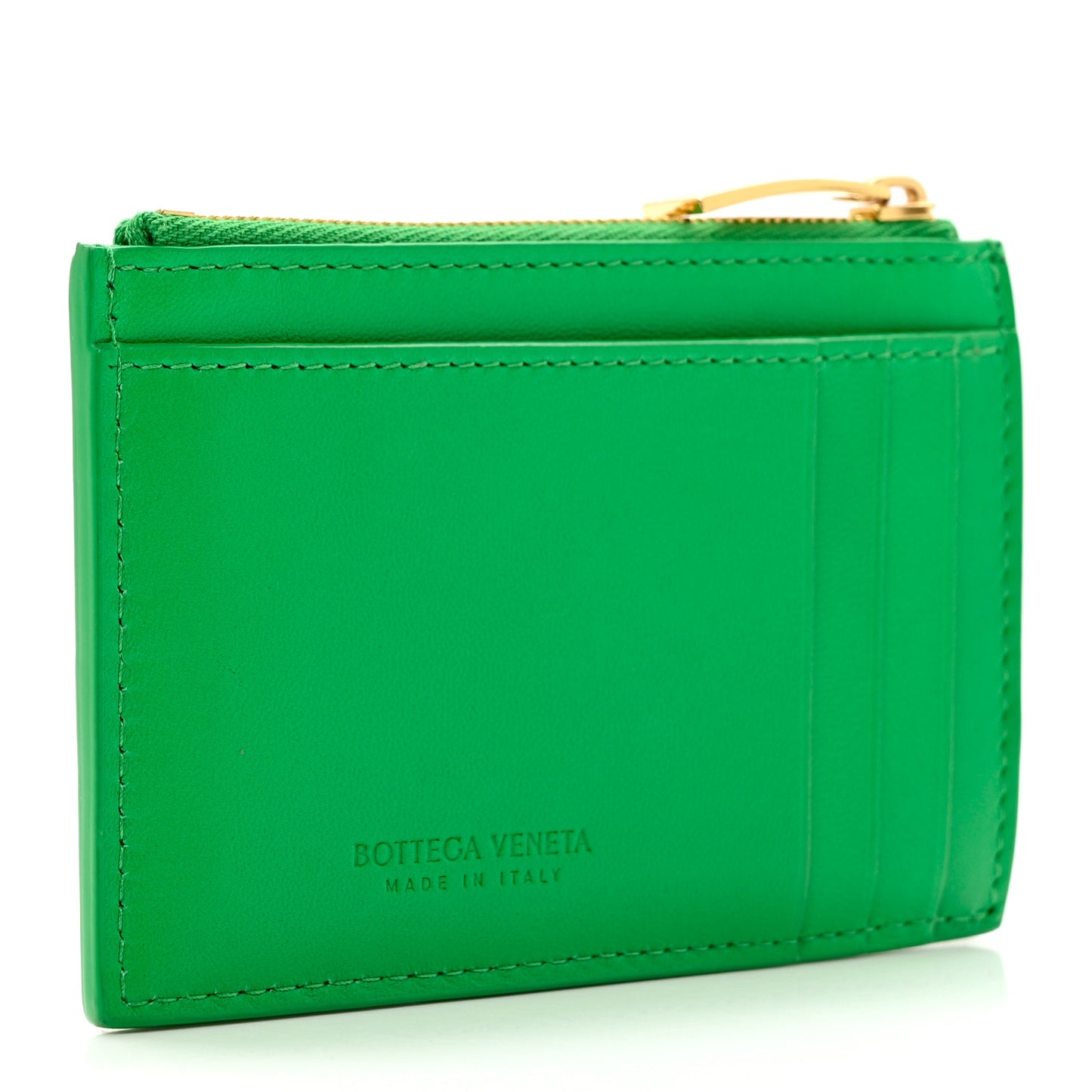 Nappa Maxi Intrecciato Zip Card Holder Parakeet