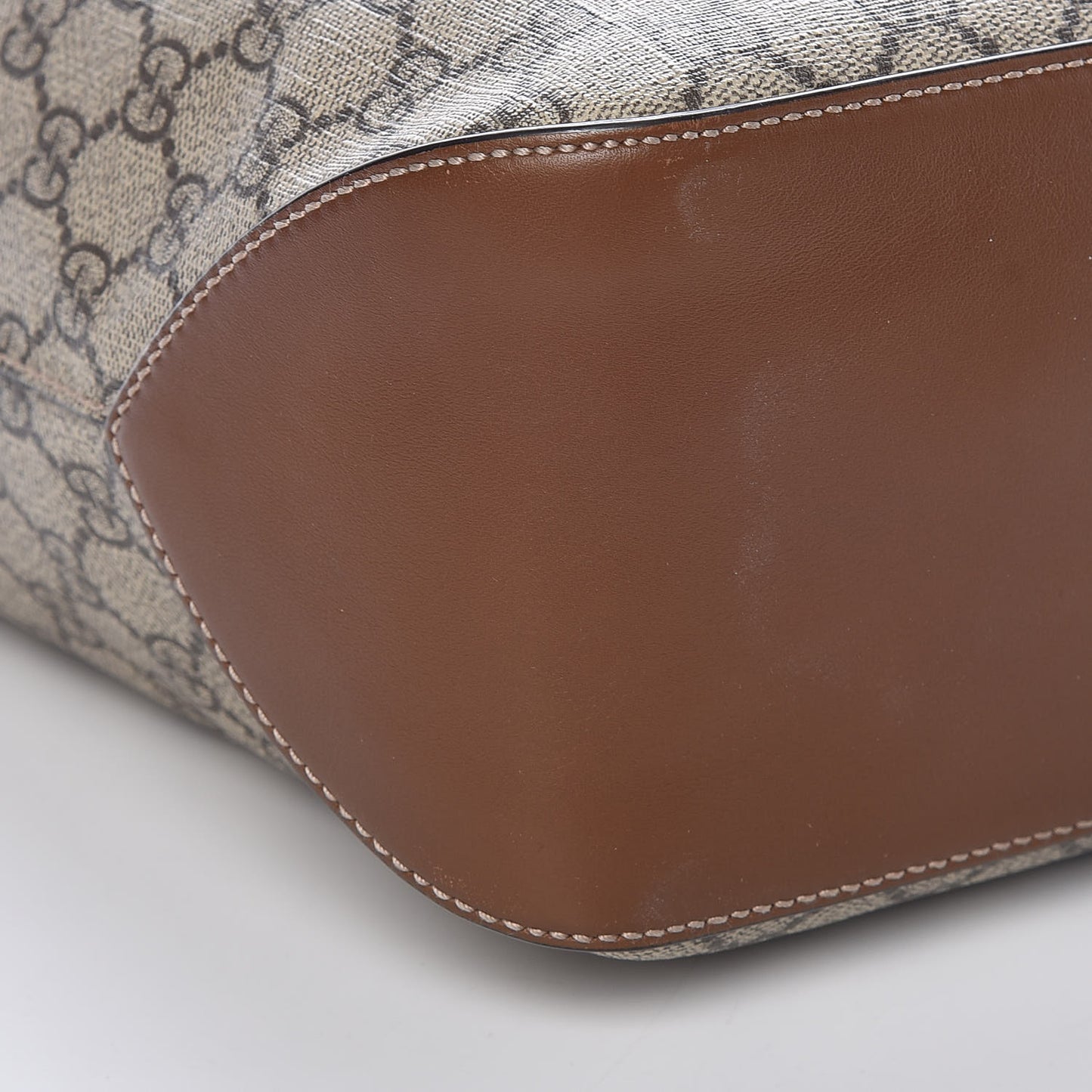 GG Supreme Monogram Large Linea A Hobo Light Brown