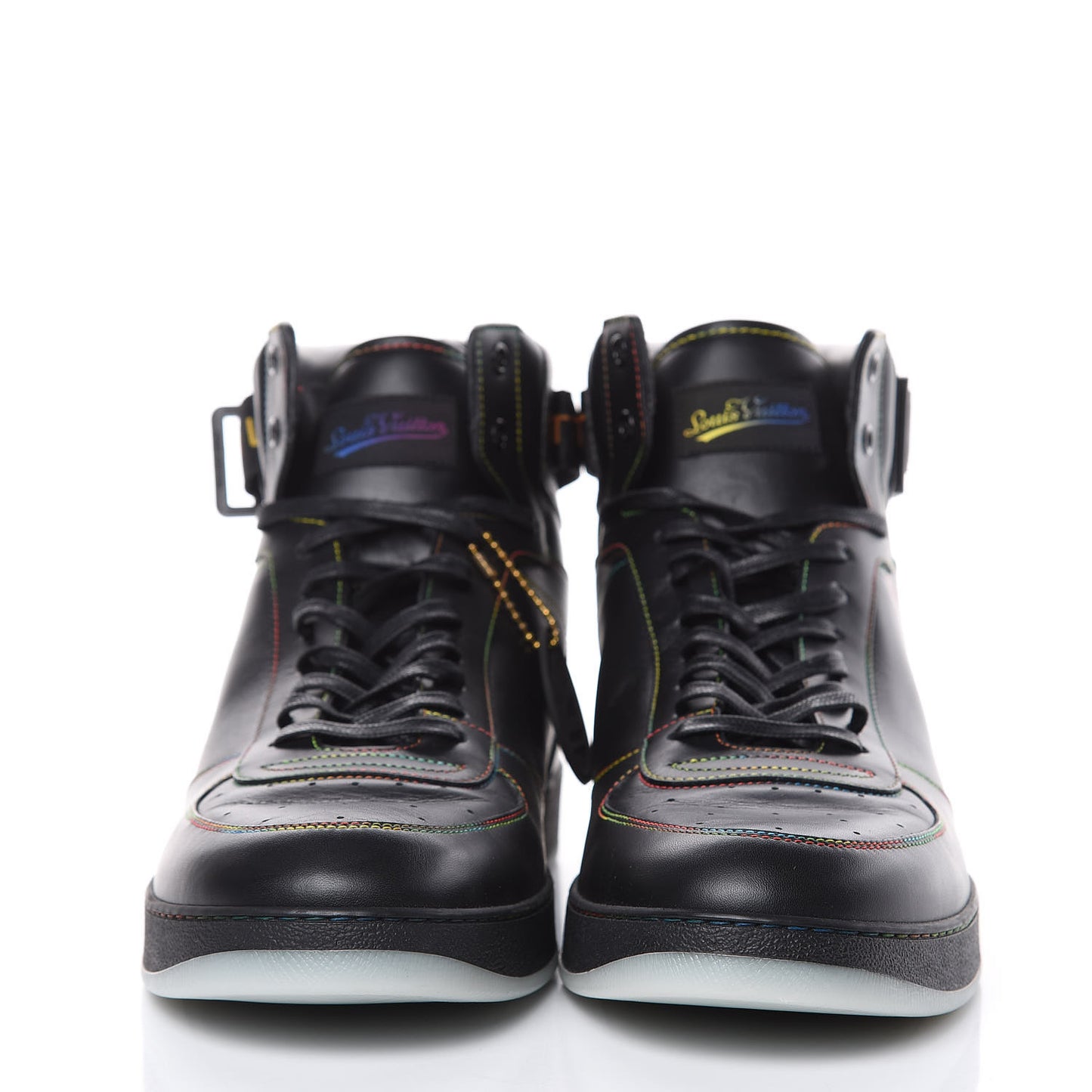 Calfskin Rivoli High Top Sneakers 10.5 Black Multicolor