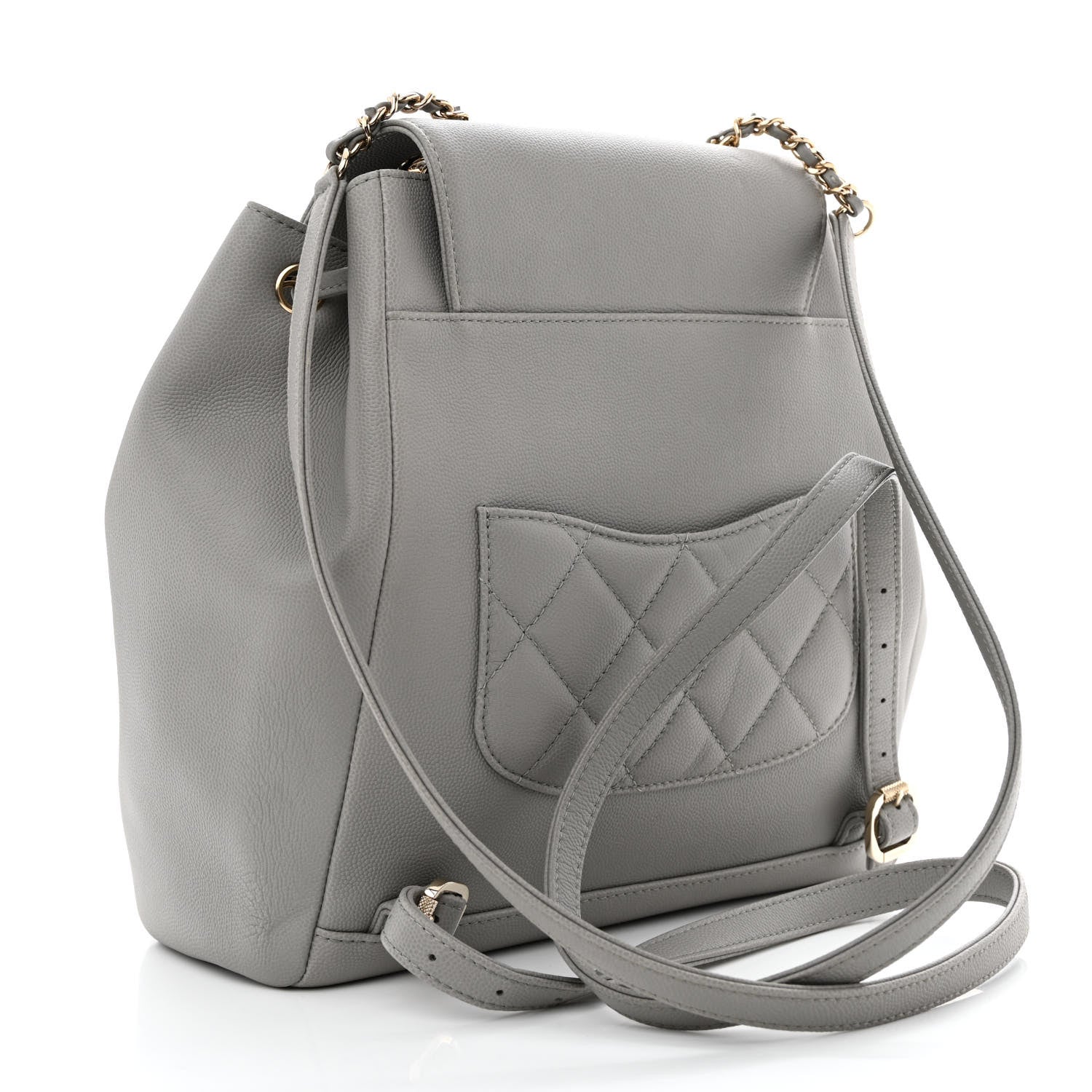 Chanel Caviar Quilted Business Affinity Backpack Grey 3 of 12