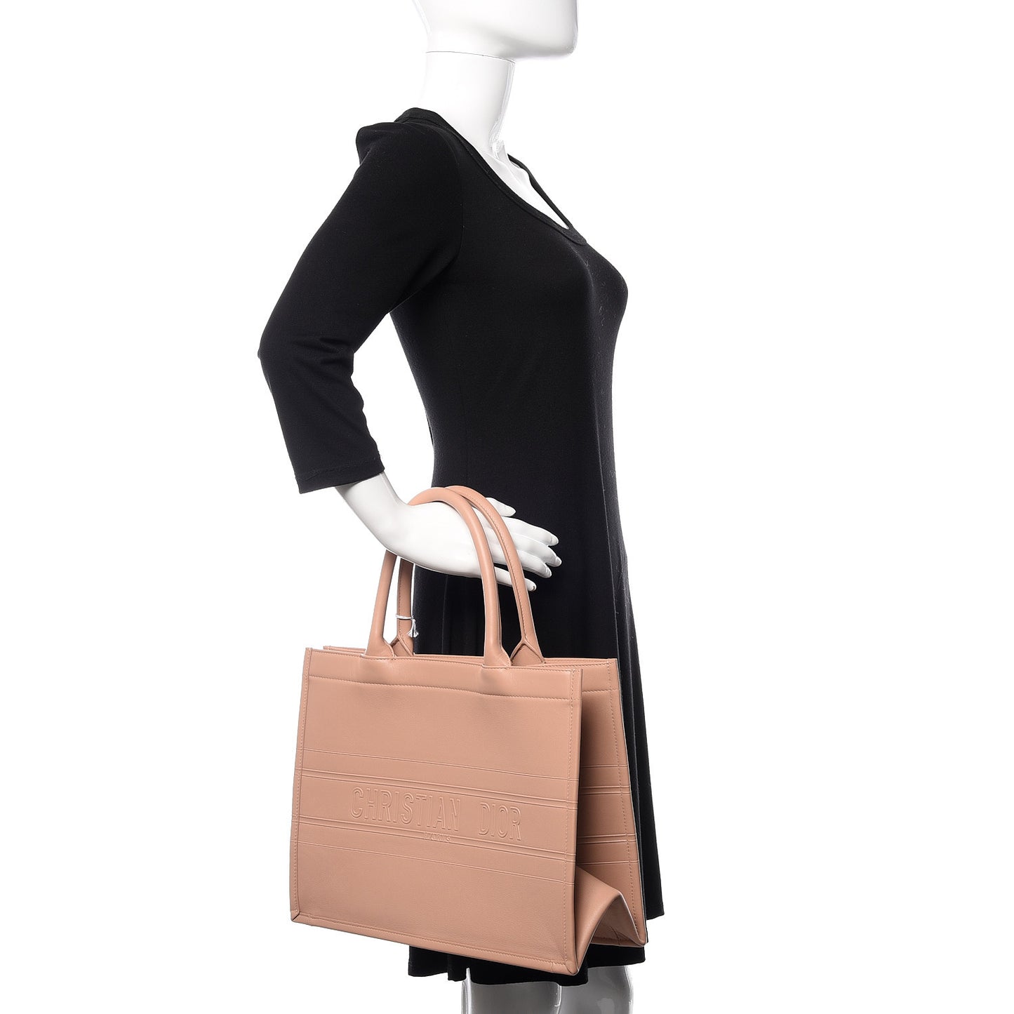 Calfskin Embossed Medium Book Tote Rose de Vents