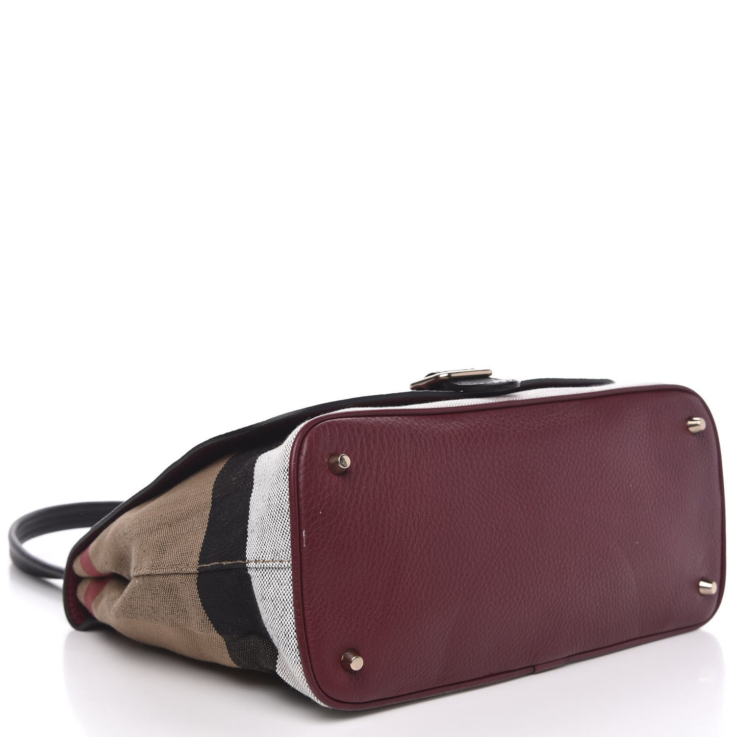 House Check Calfskin Shoulder Bag Mahogany Red