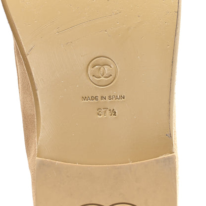 Chanel Suede Calfskin CC Loafers 37.5 Dark Beige 7 of 9