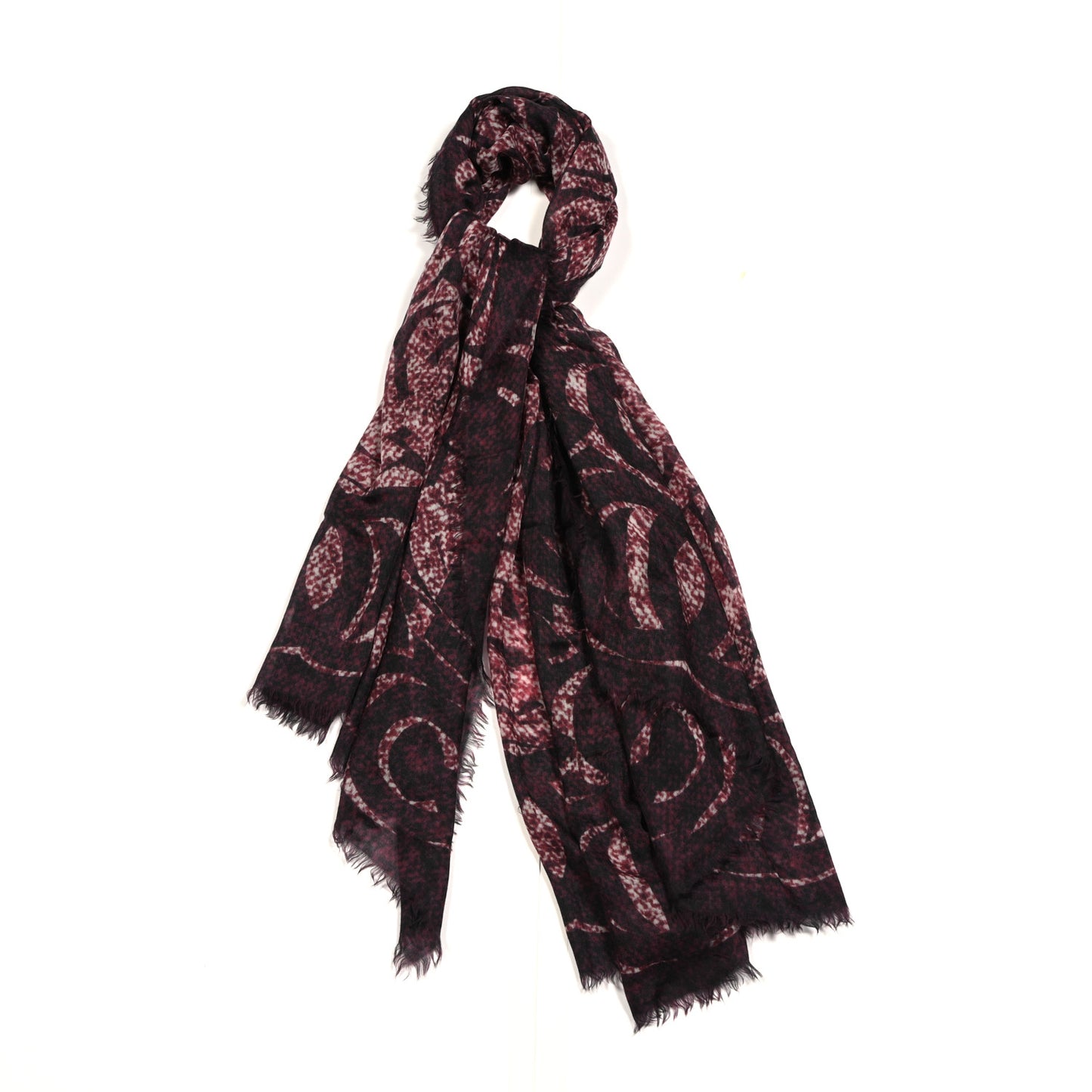 Cashmere Silk CC Logo Scarf Shawl Purple