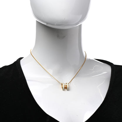 Hermes Lacquered Gold Pop H Pendant Necklace White 2 of 7