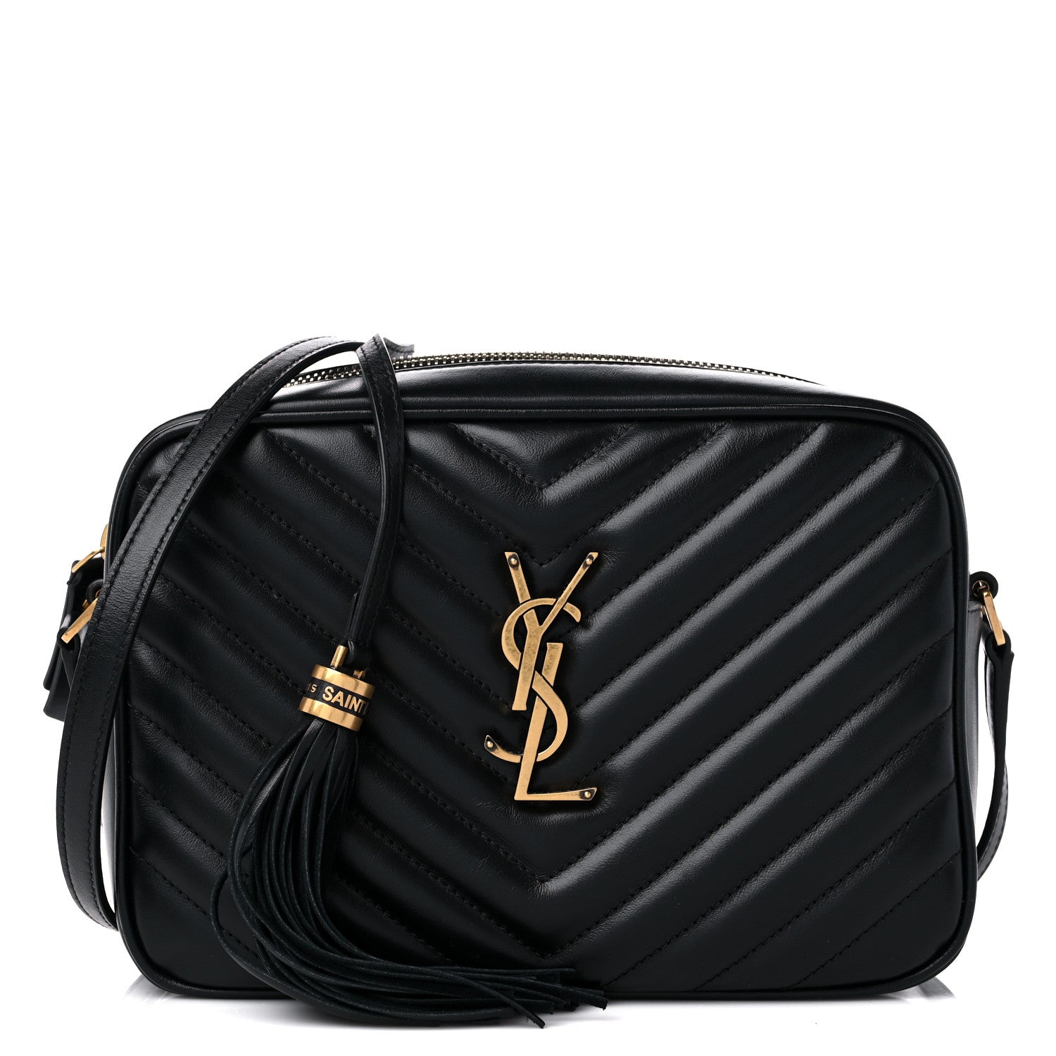 Saint Laurent Calfskin Matelasse Monogram Lou Camera Bag Black 1 of 9