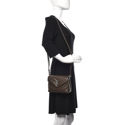 Saint Laurent Calfskin Y Quilted Monogram Toy Loulou Crossbody Bag Faggio 2 of 10