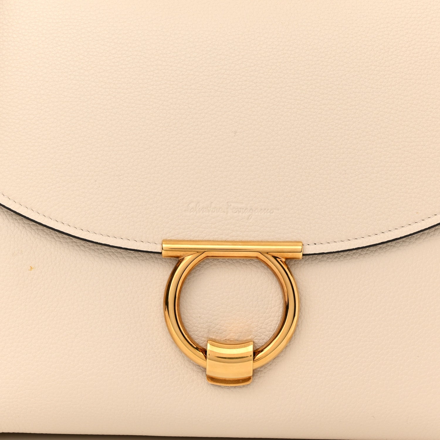 Salvatore Ferragamo Calfskin Medium Margot Top Handle Satchel Bone 8 of 12