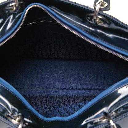 Christian Dior Patent Cannage Large Lady Dior Navy Blue 7 of 9