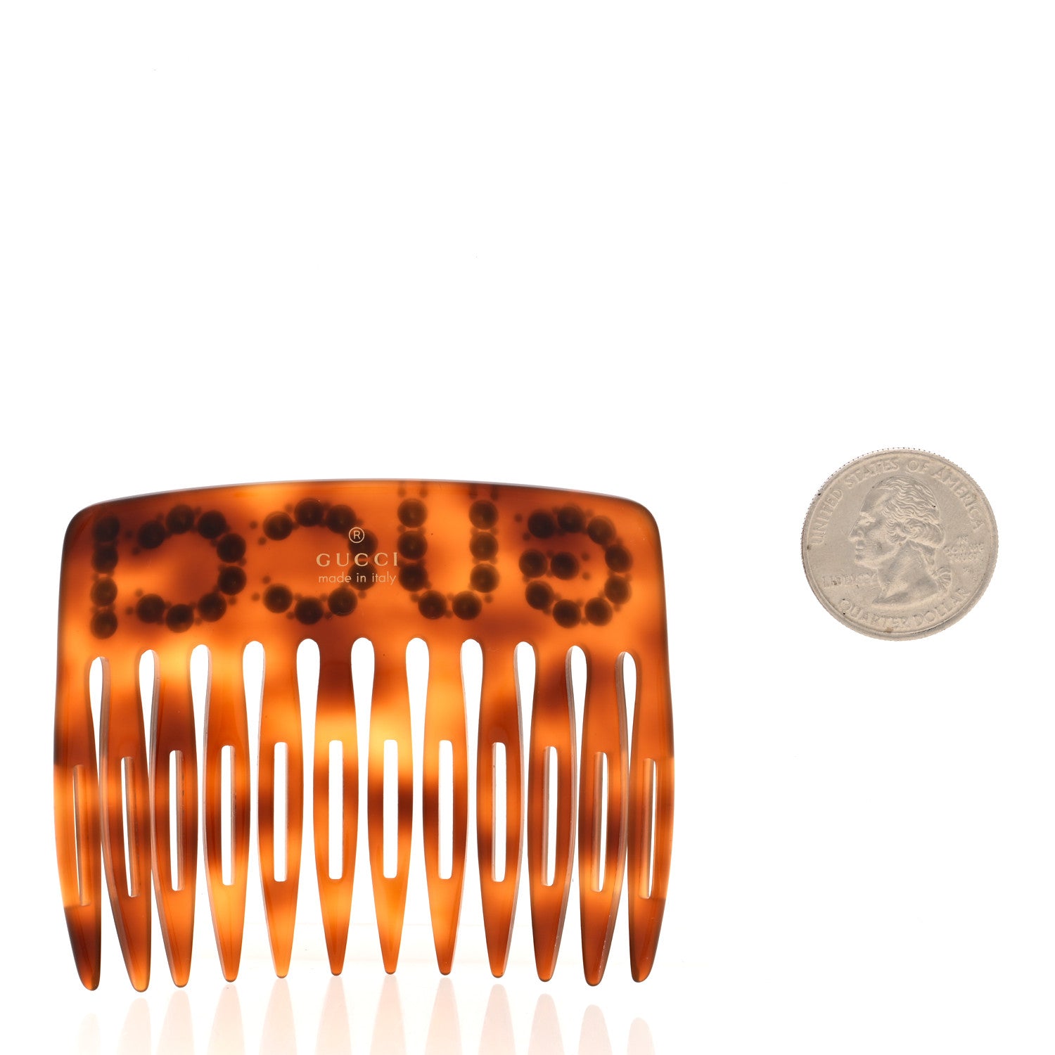 Gucci Resin Crystal Hair Comb Tortoiseshell 2 of 3