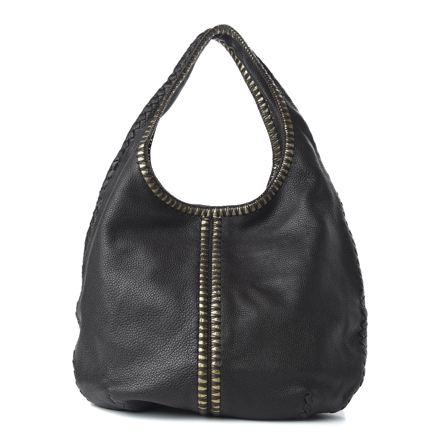 Cervo Deerskin Large Double Compartment Hobo Ebano