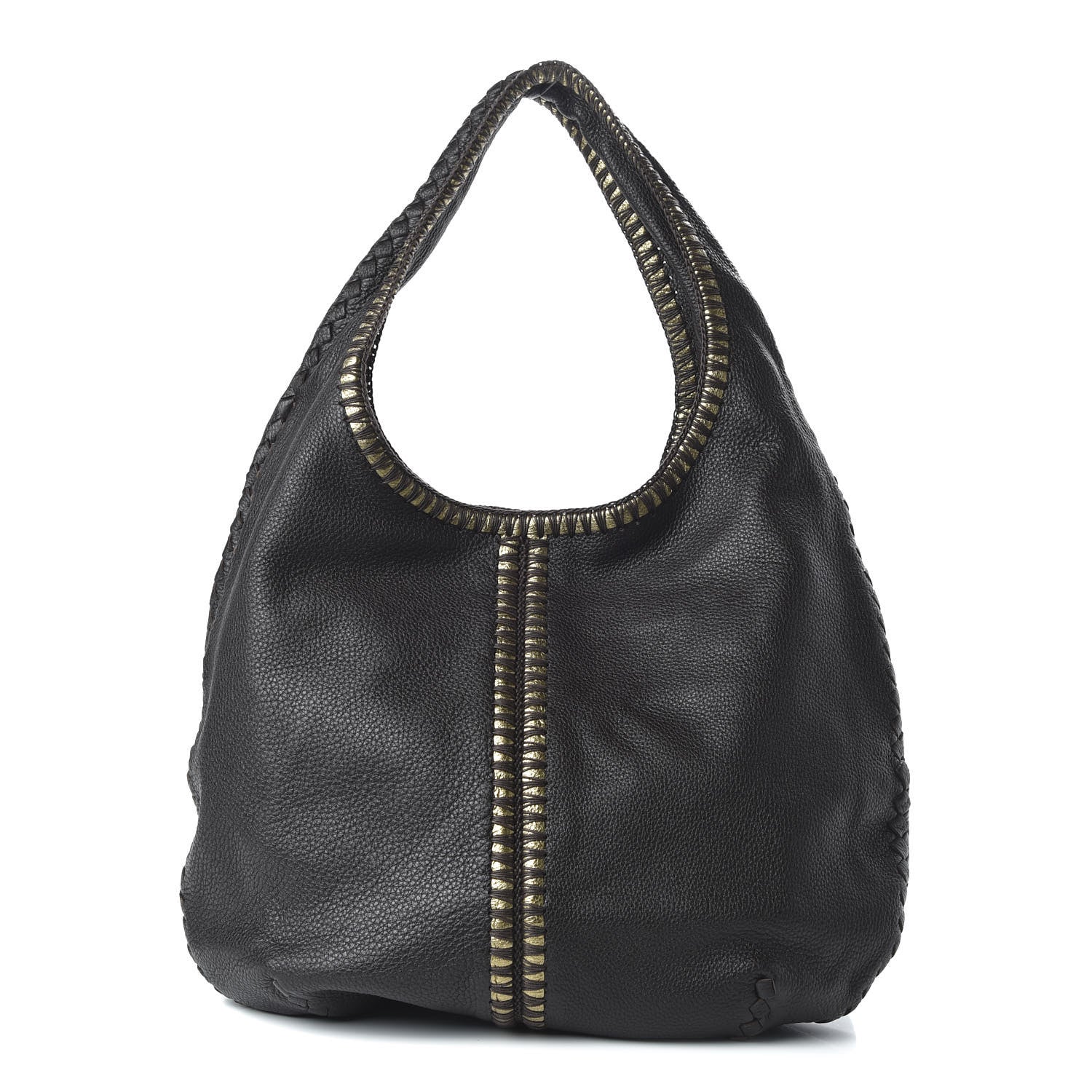 Bottega Veneta Cervo Deerskin Large Double Compartment Hobo Ebano 1 of 9