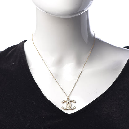 Chanel Baguette Crystal CC Necklace Light Gold 2 of 4