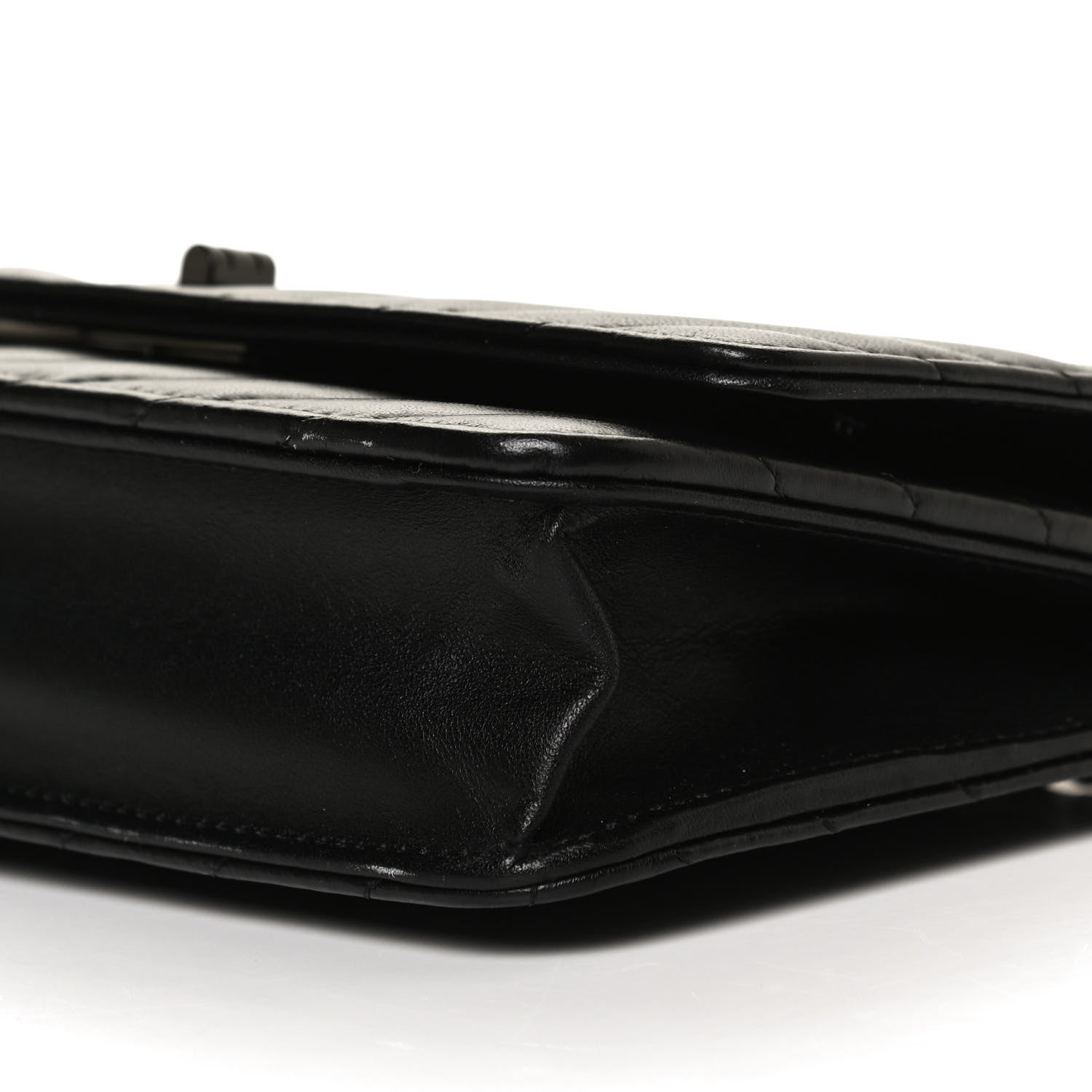 Chanel Aged Calfskin Chevron Quilted Reissue Wallet On Chain WOC So Black 11 of 11